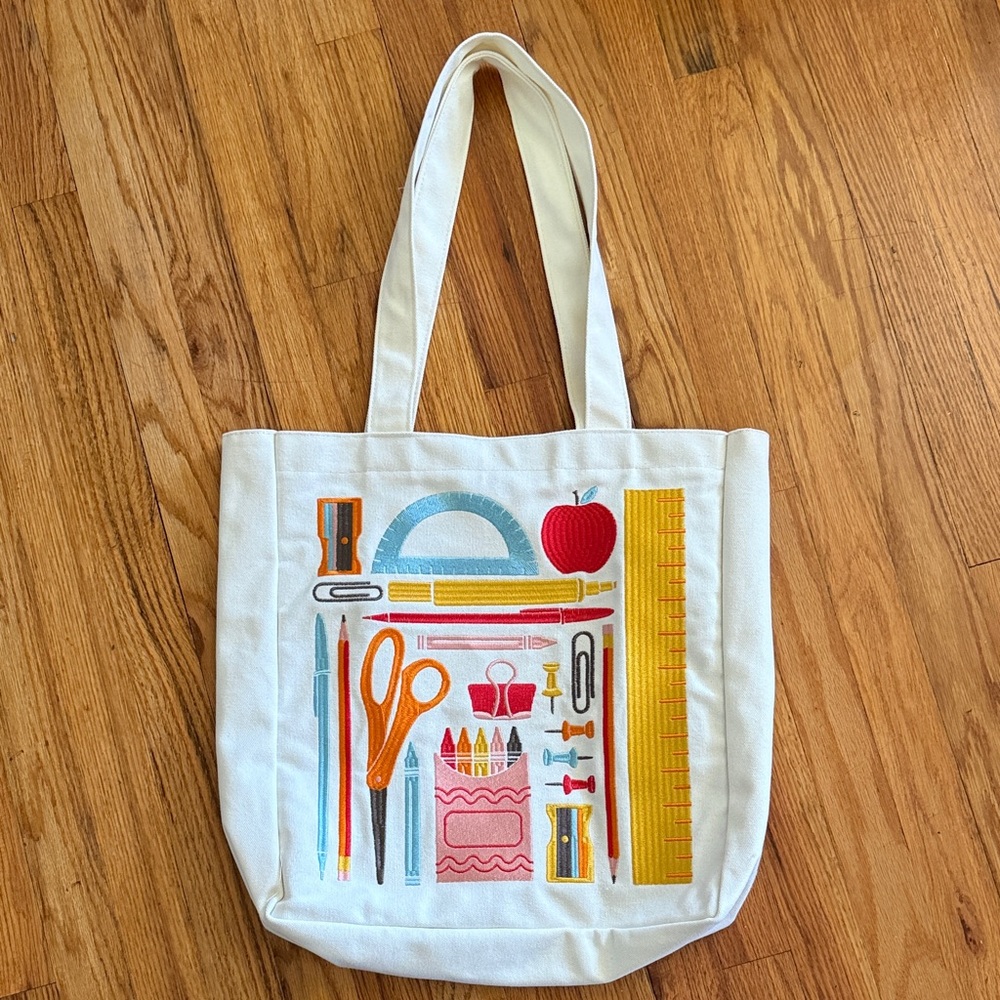 Colorful Embroidered Tote Bag